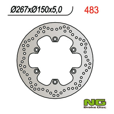 Brake disc (rotor) front/rear YAMAHA XJ/ XV/ FZS/ XJR/MT01 (267x132x5 / 4), NG Brakes