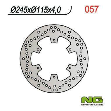Brake disc (rotor) front/rear YAMAHA XTZ 750 SUPER TENERE '89-'91, front XTZ 750 SUPER TENERE '92-'97 (245X115X4)(6X6,5MM), NG Brakes