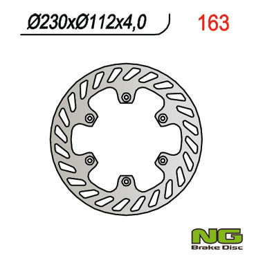 Brake disc (rotor) front YAMAHA DT 50R 00-02 (230X112MM) (230x112x4), NG Brakes