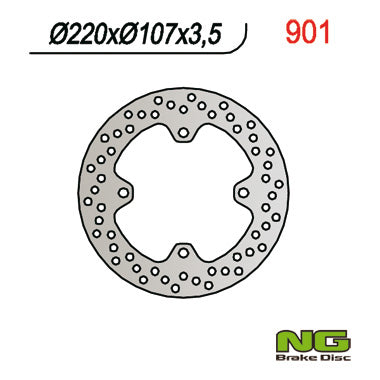 Brake disc (rotor) front YAMAHA GRIZZLY 660 01-04 (220X107X3,5 4 Holes), NG Brakes