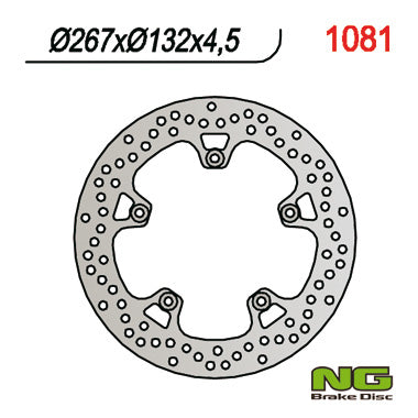 Brake disc (rotor) front YAMAHA MAJESTY 250/400 (267X132X4,5), FZ8 '10-'16 rear, NG Brakes