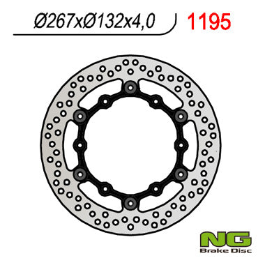 Brake disc (rotor) front YAMAHA RD/XZ/FZ/XJ/FZX/XV (Floating) (267x132x4), NG Brakes