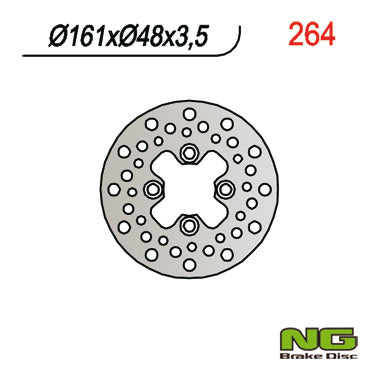 Brake disc (rotor) front YAMAHA YFM 125/250/350/600/650/700, YFZ 350/450 87-15, YFS 200 BLASTER 88-07 (161X48X3,5), NG Brakes