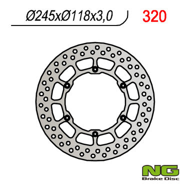 Brake disc (rotor) front YAMAHA YZ/YZF/WRF (245x118x3) (6X6,5MM), NG Brakes