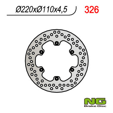 Brake disc (rotor) rear APRILIA 125/350/600/650 (220x110x4,5), NG Brakes