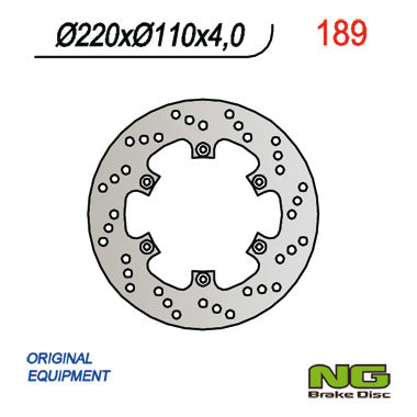 Brake disc (rotor) rear APRILIA 50 RX 92-05, PEGASO 50, BETA 200/350/400 (220x110x4), NG Brakes