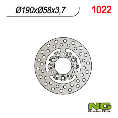 Brake disc (rotor) rear APRILIA 50 SKUTER,CPI,BETA,GENERIC,GILERA,PEUGEOT,PGO,SYM,YAMAHA (190x58x3,7), NG Brakes