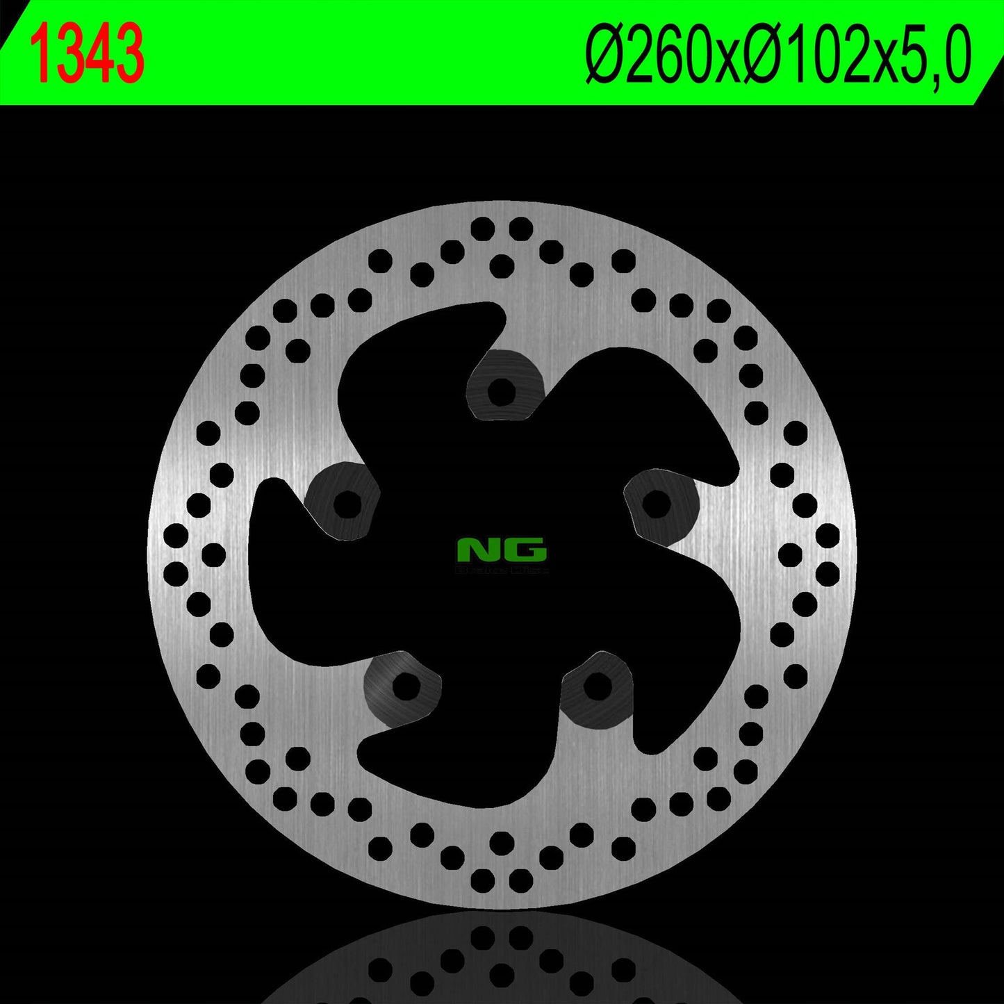 Brake disc (rotor) rear APRILIA 850 MANA 07-17 (206X102X5,0MM) (5X8,5MM), NG Brakes