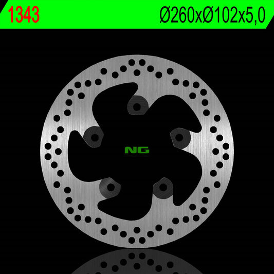 Brake disc (rotor) rear APRILIA 850 MANA 07-17 (206X102X5,0MM) (5X8,5MM), NG Brakes
