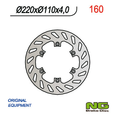 Brake disc (rotor) rear APRILIA/ BETA (220x110x4), NG Brakes