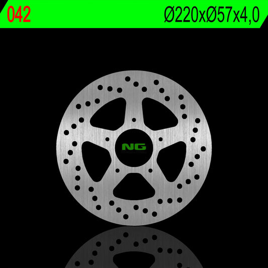 Brake disc (rotor) rear APRILIA RX 50 89-91, TUAREG 50 86-89, RIEJU RS2 MATRIX 50CC '03, (220X57X4,0MM) (5X6,5MM), NG Brakes