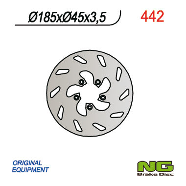 Brake disc (rotor) rear BETA 50 (185x45x3,5), NG Brakes