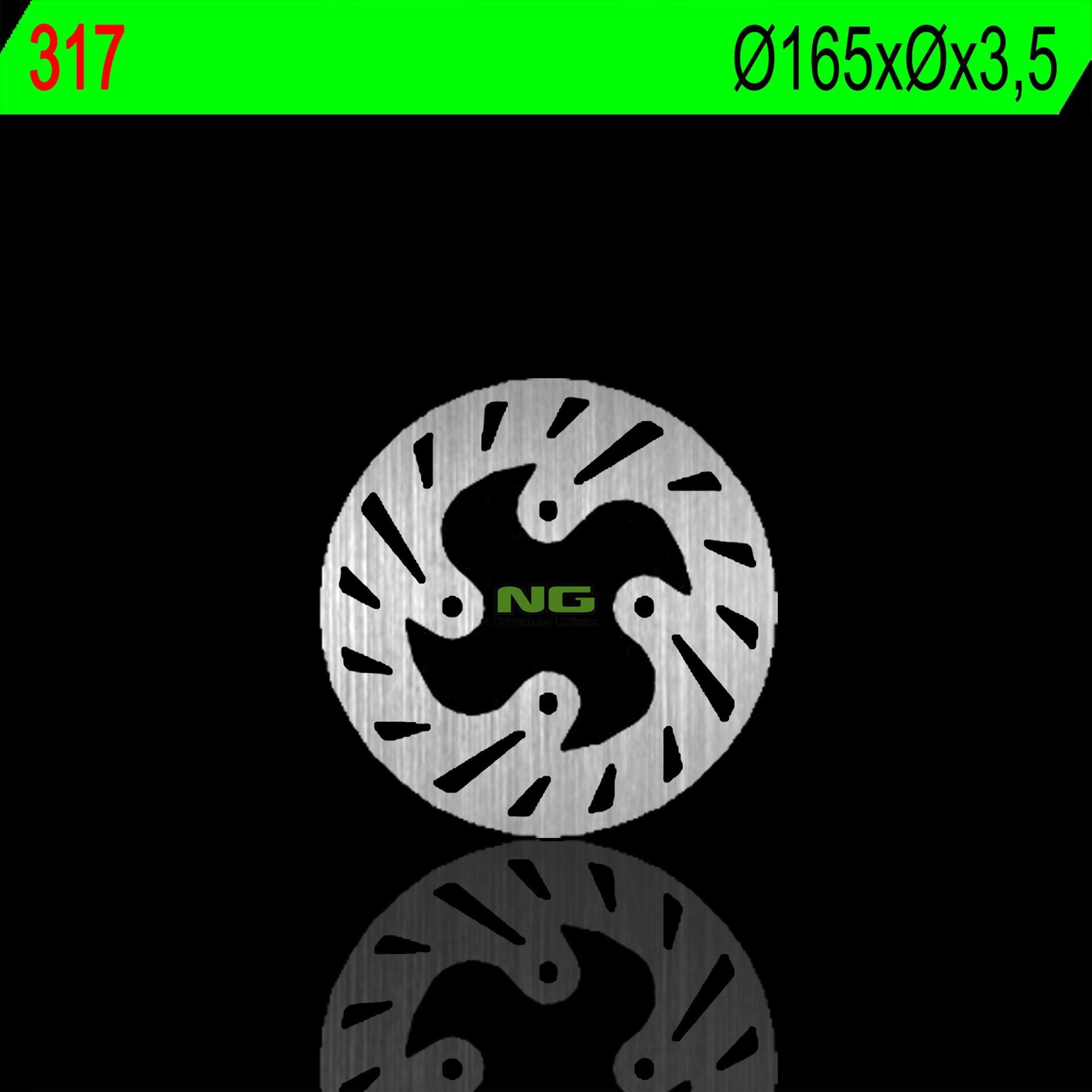 Brake disc (rotor) rear BETA REV3 125/200/250 99-02 (165X3,5MM) (4X10,5MM), NG Brakes