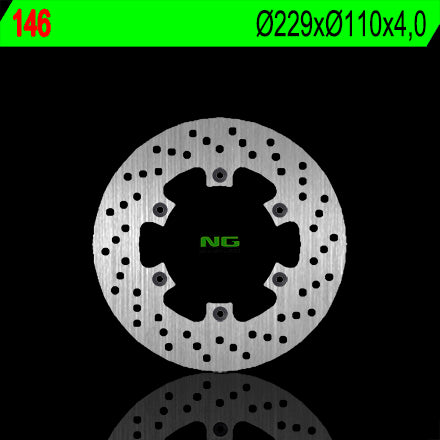 Brake disc (rotor) rear CAGIVA MITO 125 '90-'10, RAPTOR PLANET, SUPERCITY 125 (229X110X4) (6X6,5MM), NG Brakes