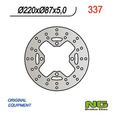 Brake disc (rotor) rear CAGIVA RAPTOR 650/1000 (220X87X5) (4X10,5MM), NG Brakes