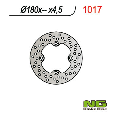 Brake disc (rotor) rear CAN-AM (BOMBARDIER) 330/400/650/800 03-07 (180X-X4,5), NG Brakes