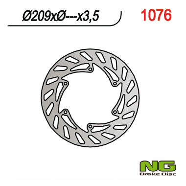 Brake disc (rotor) rear CPI 50 SM/SX (209x-x3,5), NG Brakes