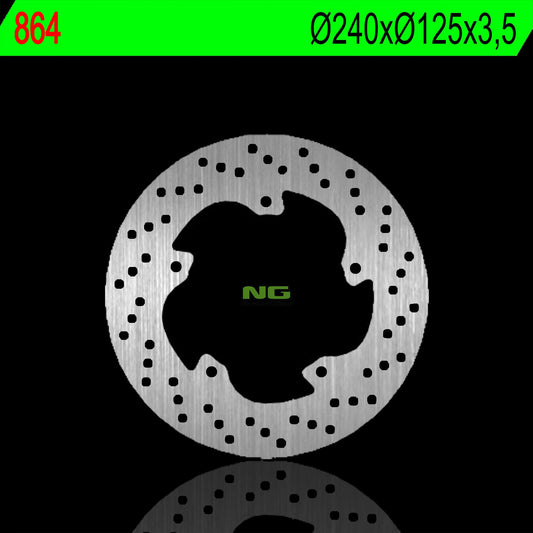 Brake disc (rotor) rear DERBI 125 GP 1 05-07, 250 05-06 (240X125X3,5MM) (5X6,5MM), NG Brakes
