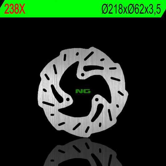 Brake disc (rotor) rear DERBI 50/125, GAS GAS 125/450 (218X62X3,5MM) (3X10,5MM) WAVE, NG Brakes