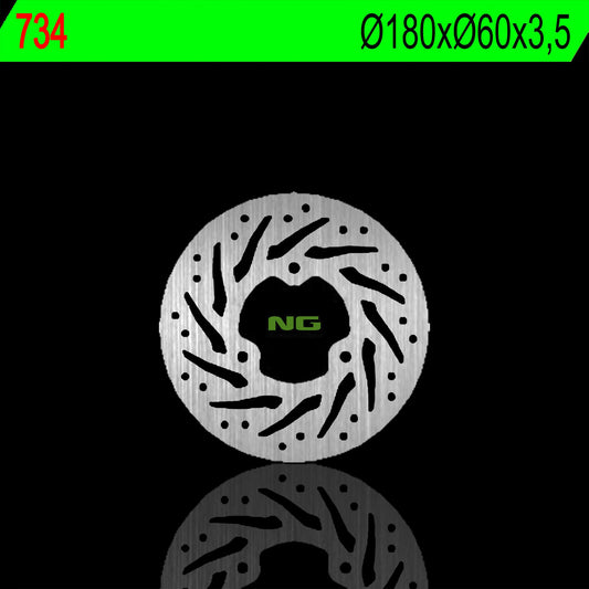 Brake disc (rotor) rear DERBI GP 50 05-07 (180X60X3,5MM) (3X10,50MM), NG Brakes