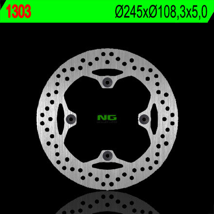 Brake disc (rotor) rear DUCATI 796/800/821/848/996/1000/1100 (245X108,5X5) (4X8,5MM), NG Brakes
