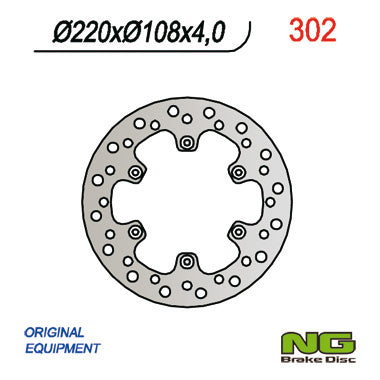Brake disc (rotor) rear GAS GAS 94-99 (220x108x4 / 3,5 / 4), NG Brakes
