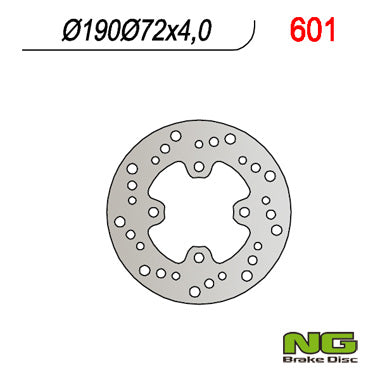 Brake disc (rotor) rear HONDA 50 X8R-S/X '98-'04 (190x72x4), NG Brakes