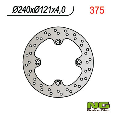Brake disc (rotor) rear HONDA CR 125 '98-'01, CR 250 '97-'01 (240x121x4), NG Brakes