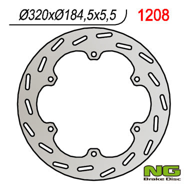 Brake disc (rotor) rear HONDA GL 1500 GOLD WING '88-'99 (316X184,5X5,5) (6X10,5MM), NG Brakes