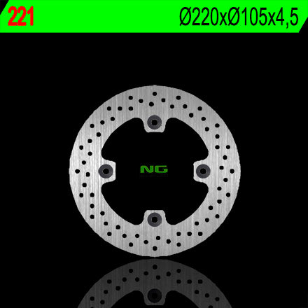 Brake disc (rotor) rear HONDA SILVER WING 125/150 '07-'11, XR 250R '90-'04, XR400R '95-'05, XR 600R '91-'99 (220X105X4,5) (4X10,5MM), NG Brakes