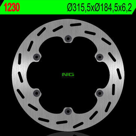 Brake disc (rotor) rear HONDA ST 1100 PANEUROPEAN '91-'01, ST 1300 '02-'15, CTX 1300 '15, GL 1500 SE '90-'98 (315,5X184,5X6,2) (6X10,5MM), NG Brakes
