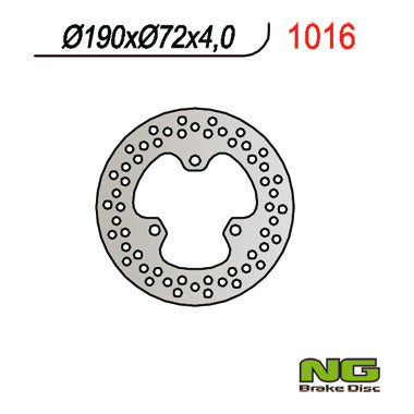 Brake disc (rotor) rear HONDA TRX 250/450 '05-'06 (190X72X4), NG Brakes