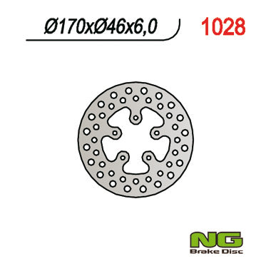 Brake disc (rotor) rear HONDA TRX 420 0-11, TRX650/680 06-21 (170X46X6), NG Brakes