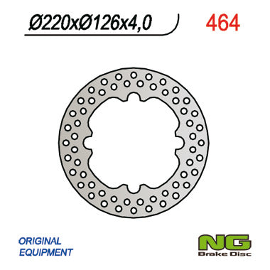Brake disc (rotor) rear HUSQVARNA TE/TC 99-12 (220X126X4), NG Brakes