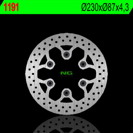Brake disc (rotor) rear HYOSUNG GT 125/250/650 (230X87X4,2) (6X10,5MM), NG Brakes