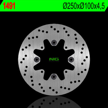 Brake disc (rotor) rear KAWASAKI 650 VULCAN '15 (250X100X4,5) (4X10,5MM), NG Brakes