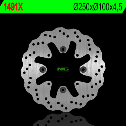 Brake disc (rotor) rear KAWASAKI 650 VULCAN '15 (250X100X4,5) (4X10,5MM) (220x112x4) WAVE, NG Brakes