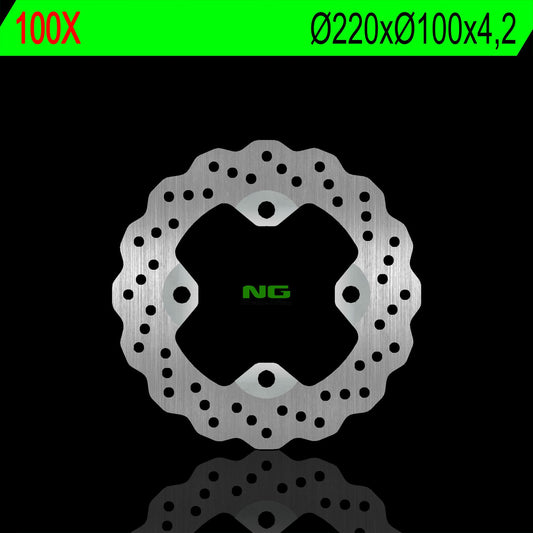 Brake disc (rotor) rear KAWASAKI ER 6F/N 06-17, ZX 6R 02-17, KLE 650 07-14, Z 750 03-06, ZX 9R 98-03, ZX 10R 104-10 (220X100X4,2MM) (4X10,5MM) WAVE, NG Brakes
