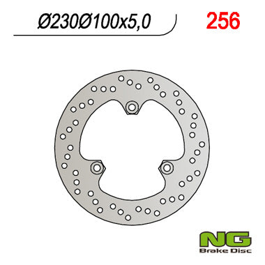 Brake disc (rotor) rear KAWASAKI GPZ500S '90-'03 (230x100x5) (3X10,5mm), NG Brakes