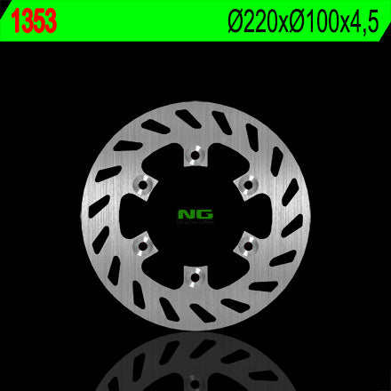 Brake disc (rotor) rear KAWASAKI KDX 125 '90-'99, KDX 250 '91-'93, KDX 220 '94-'96 (220X100X4,5) (6X10,5), NG Brakes