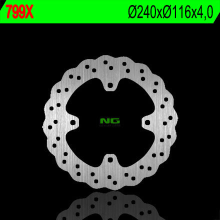 Brake disc (rotor) rear KAWASAKI KX/KXF (04-14) (240X116X4) WAVE, NG Brakes