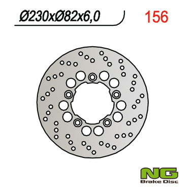 Brake disc (rotor) rear KAWASAKI ZX6R (95-97), ZX 7R (96-03), ZXR 750 (230x82x6), NG Brakes