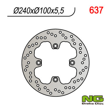Brake disc (rotor) rear KAWASAKI ZZR 600 93-03, ZR7 98-03, ZR 550 (240x100x5,5), NG Brakes