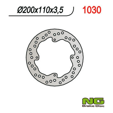 Brake disc (rotor) rear KTM 85 SX '03-'15 (200X110X3,5)(4X6,5mm), NG Brakes