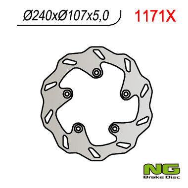 Brake disc (rotor) rear KTM 950/990 SUPERMOTO, SUPERDUKE, DUKE 690 (240x107,5x5) WAVE, NG Brakes
