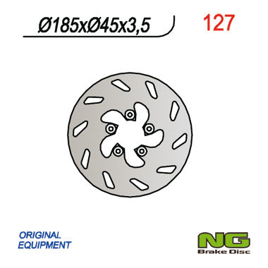 Brake disc (rotor) rear KTM EXC 50 '99-'00 (185X45X3,5), NG Brakes