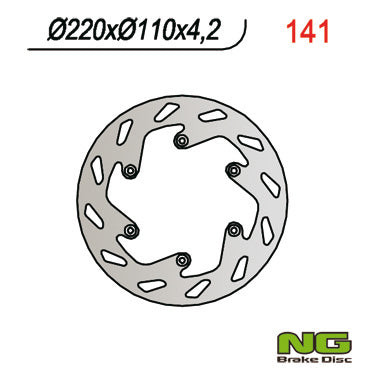 Brake disc (rotor) rear KTM / HUSABERG (220X110X4,2) (NG141; NG129; NG9141), NG Brakes