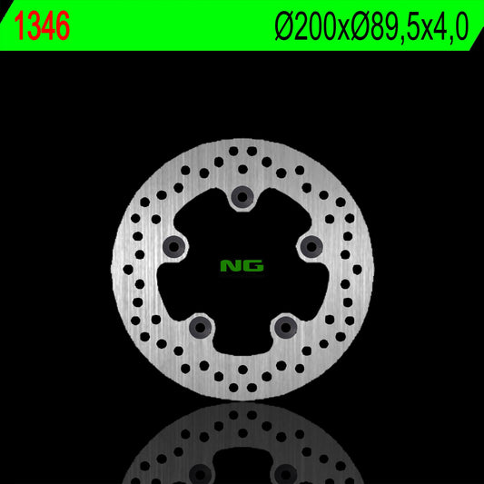 Brake disc (rotor) rear KYMCO GRAND DINK 125/300 12-15, LIKE 125/150/200 09-18 (200X89,5X4,0MM) (5X10,5MM), NG Brakes