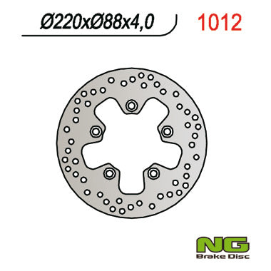 Brake disc (rotor) rear KYMCO QUAD 250/300 (220x88x4), NG Brakes