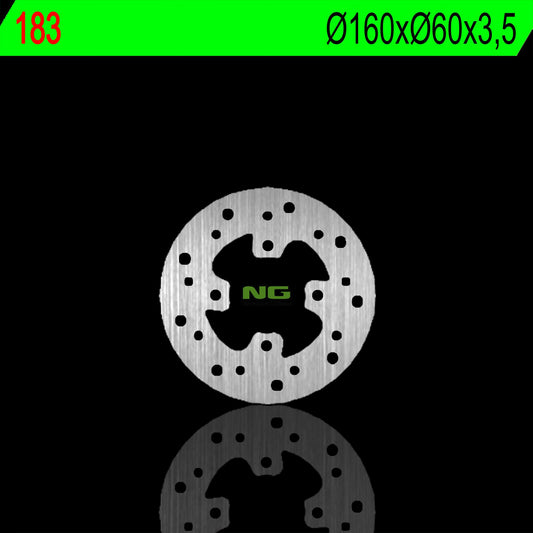 Brake disc (rotor) rear KYMCO SNIPER 50 94-98, HEROISM 150 94-97 (160X60X3,5MM) (4X6,5MM), NG Brakes